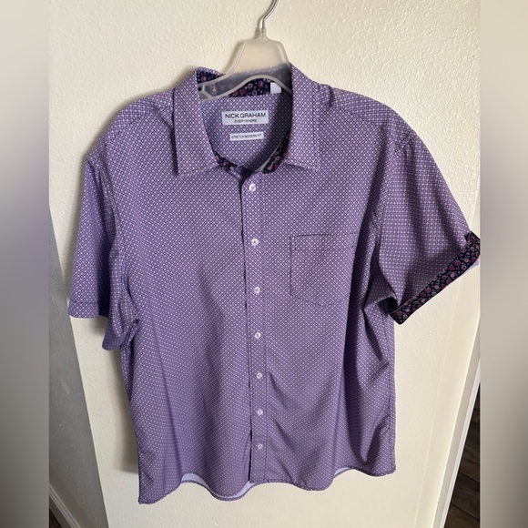 Other - Nick Graham Everywhere Spring Purple Pink Flip Cuff Sleeve Men's Shirt XL